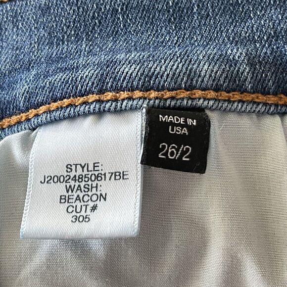 Veronica Beard SZ 26 Debbie Skinny Jeans High-Rise Button-Fly Tux Striped Blue - Picture 8 of 9